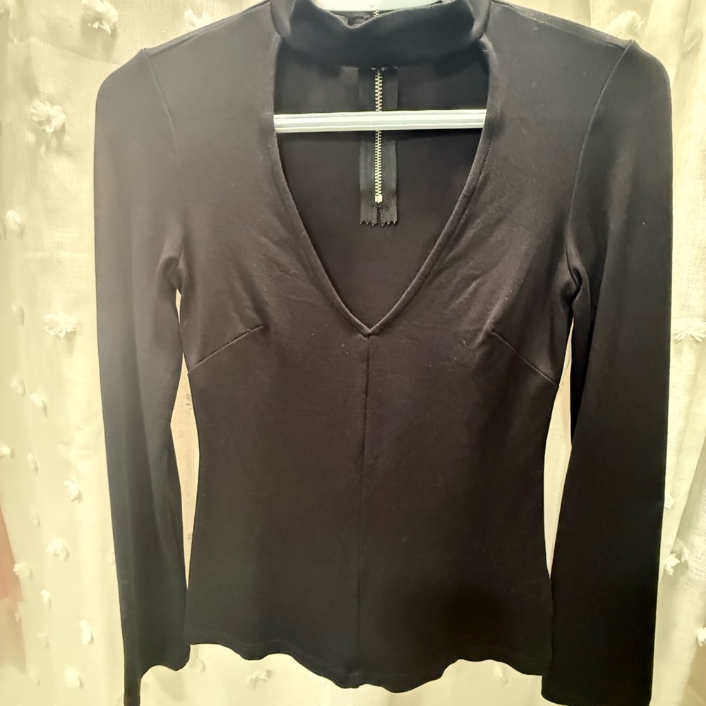 bebe Black Long Sleeve Top